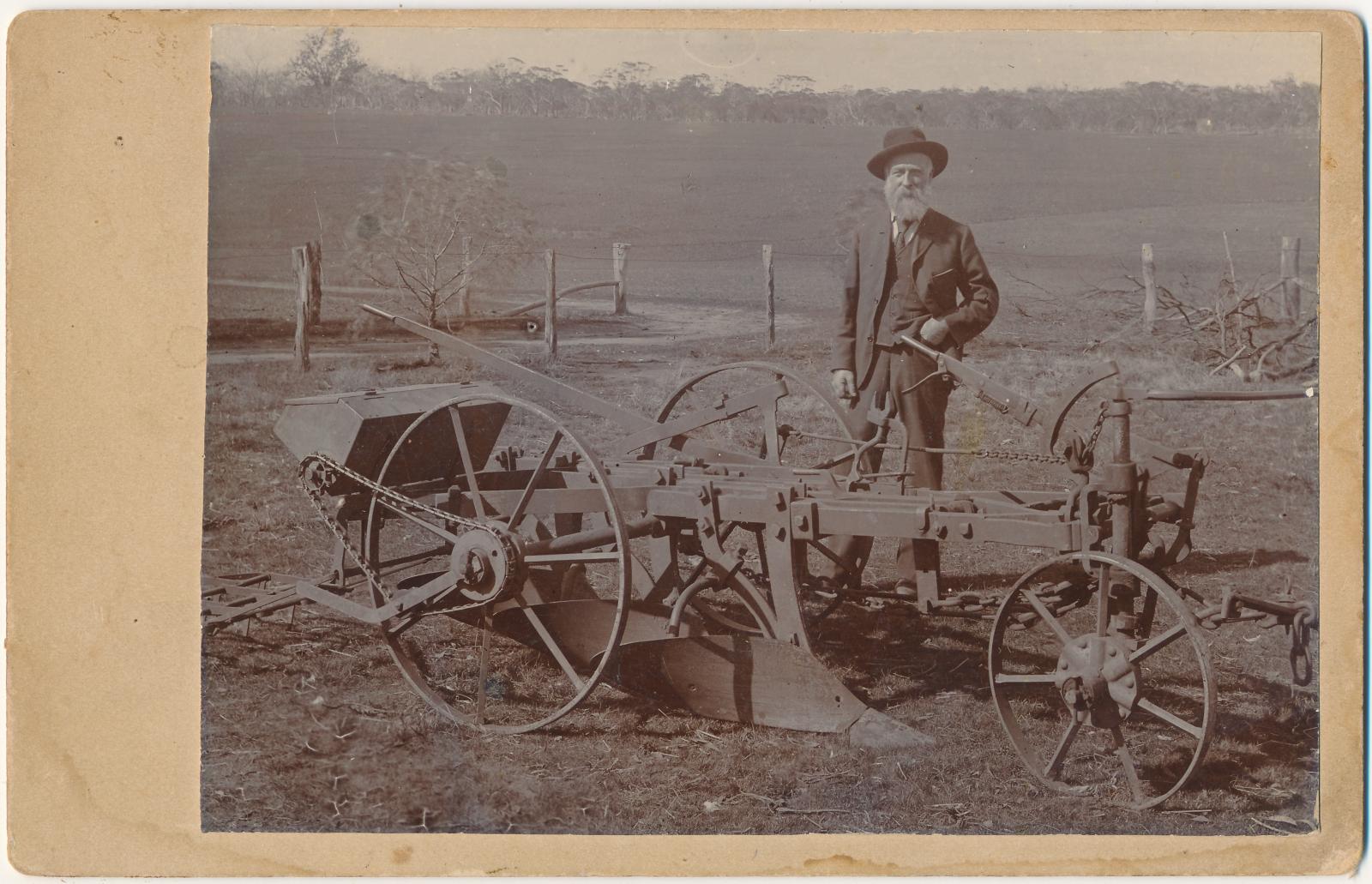 Mr Andrew Stewart with his Three Furrow Plough