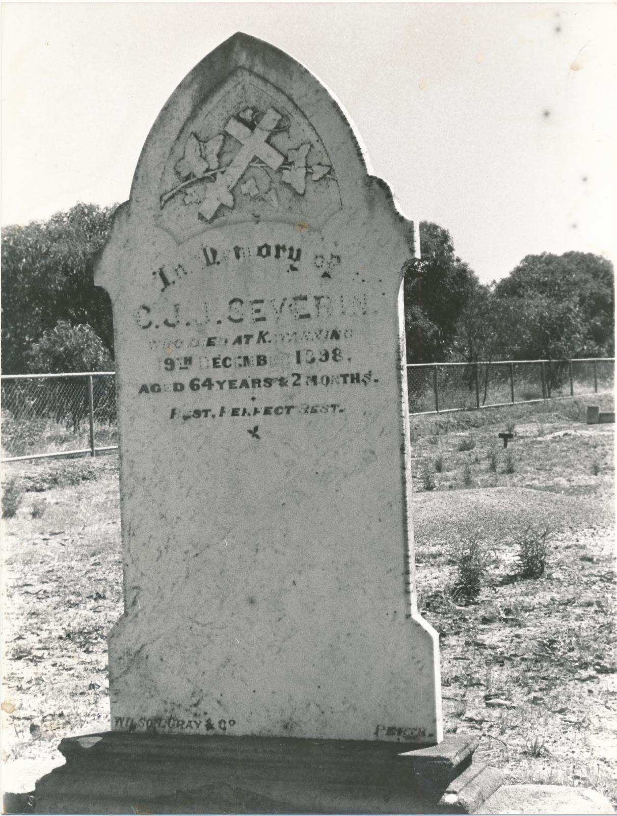 Headstone for C.J.J. Severin