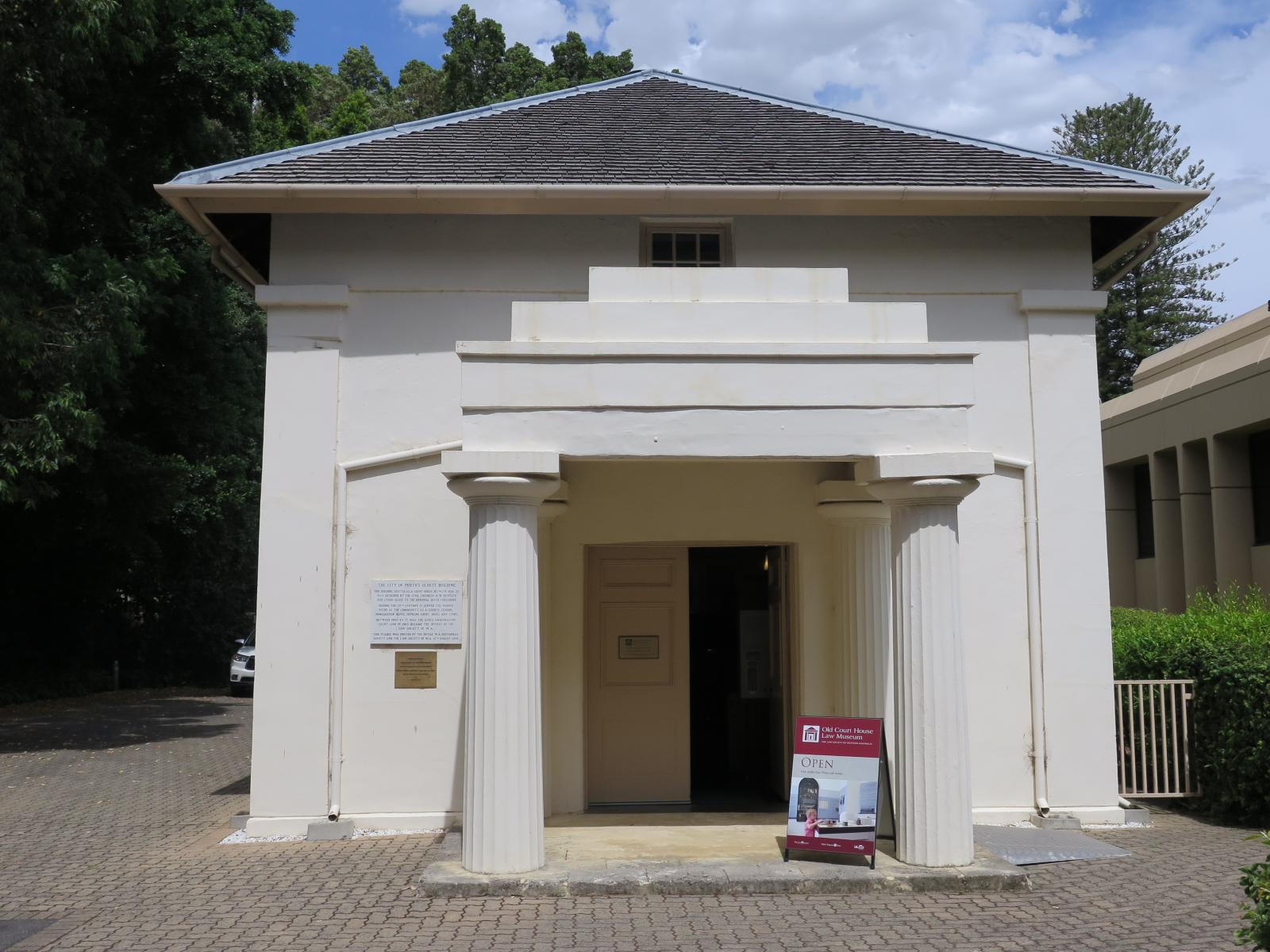 Old Court House Law Museum, built in 1836 and located in the Stirling Gardens Perth