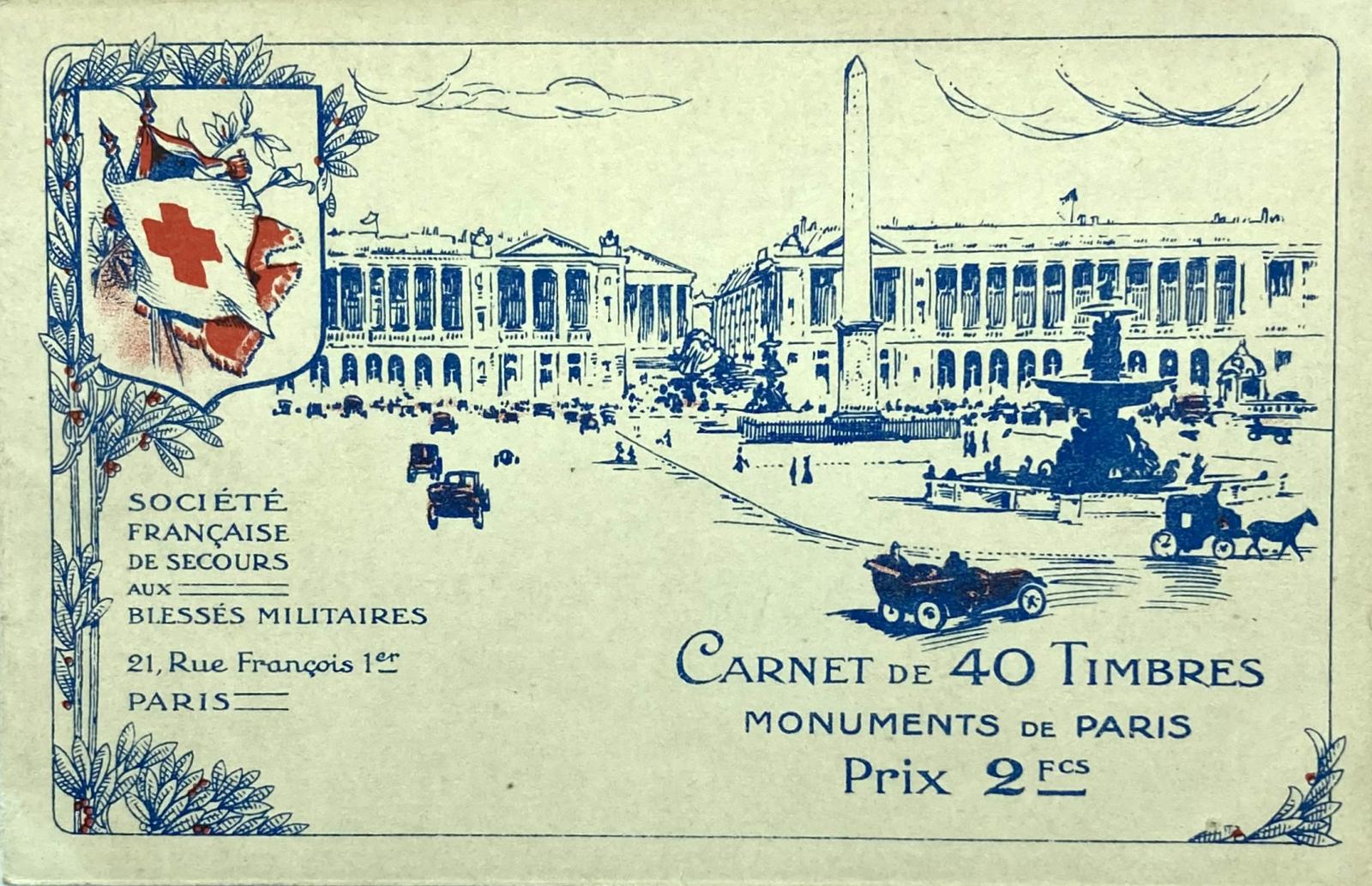 'Société Française de Secours aux Blessés Militaires' stamp booklet cover