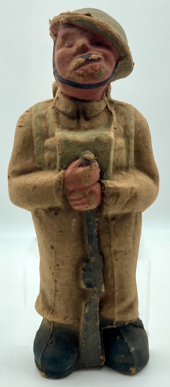 Front view of Bruce Bairnsfather 'Old Bill' fibre figurine 