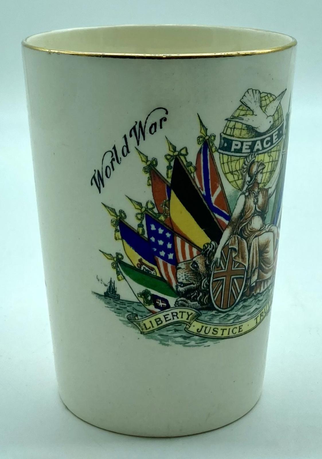 Side view of Peace Beaker celebrating the end of the Great War - large