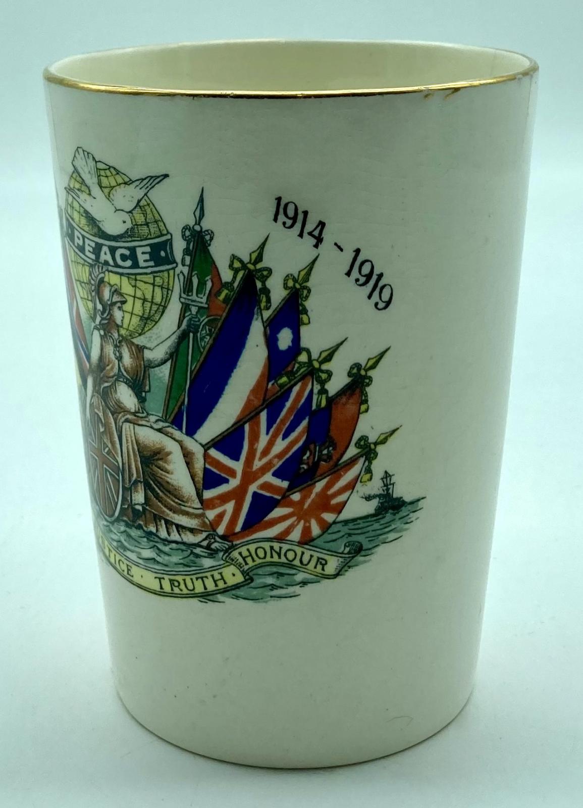 Other side view of Peace Beaker celebrating the end of the Great War - large