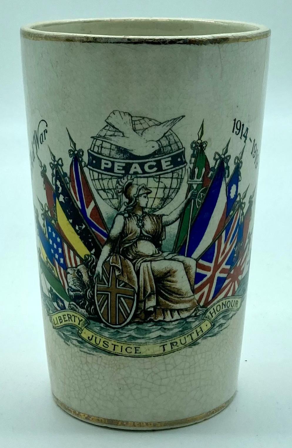 Peace Beaker celebrating the end of the Great War - Jarrow