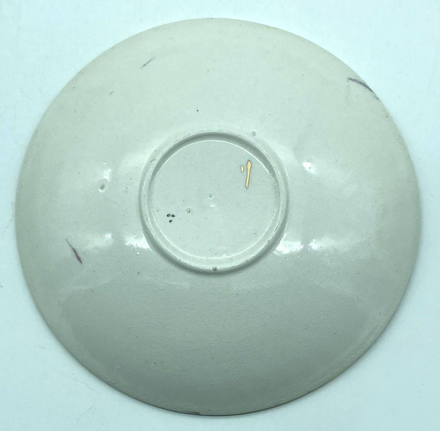 Bottom view of WWI era patriotic bone china saucer