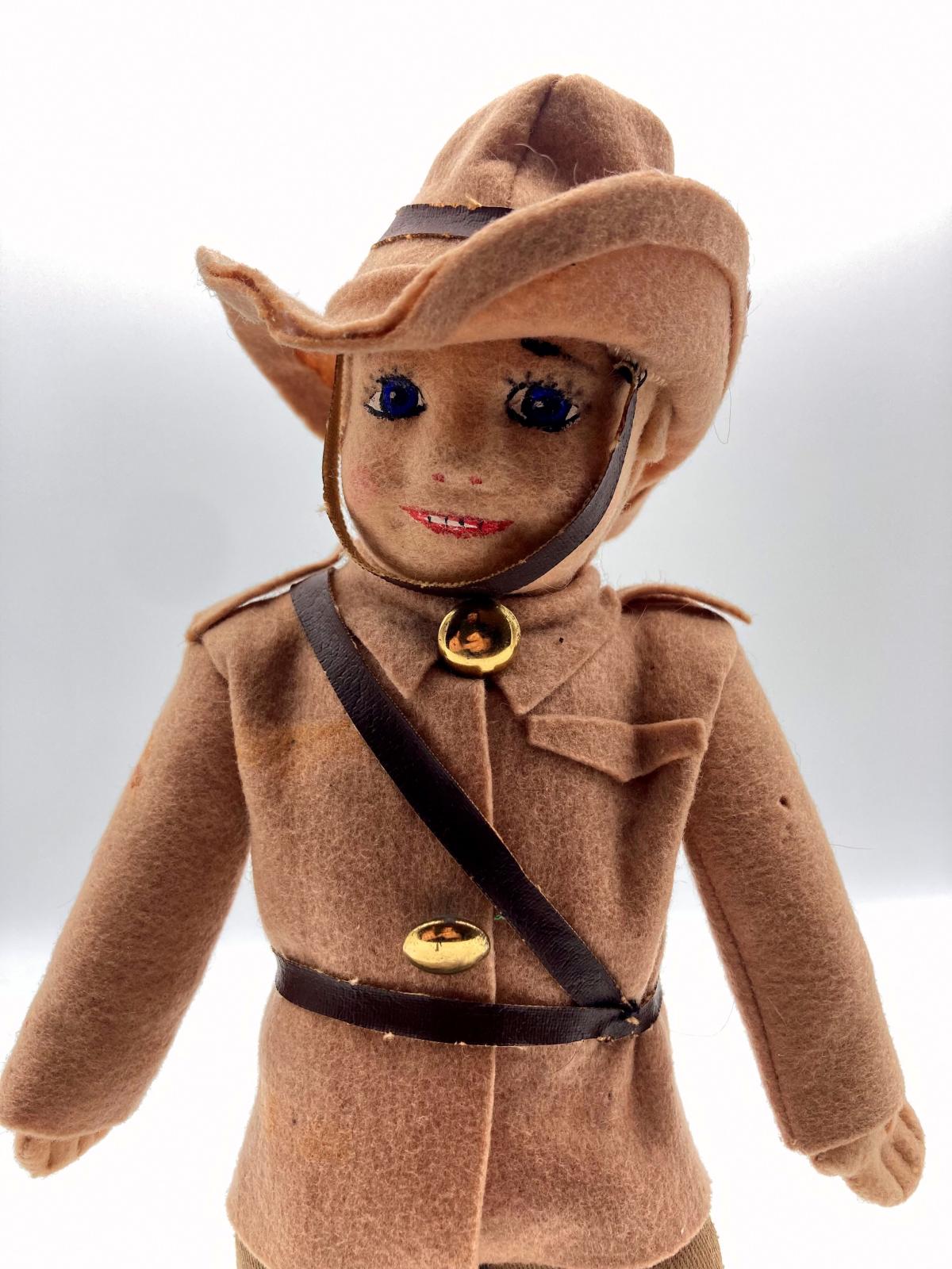 Close-up of Australian Light Horseman doll 