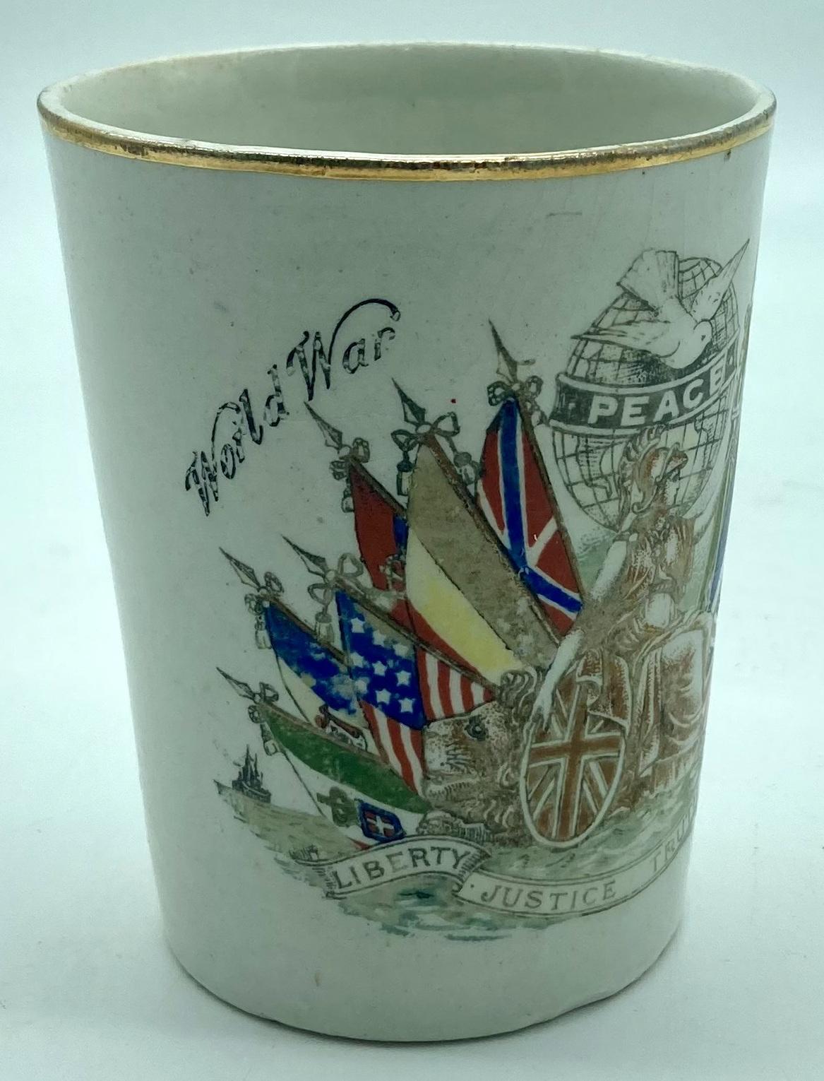 Peace Beaker celebrating the end of the Great War - left side