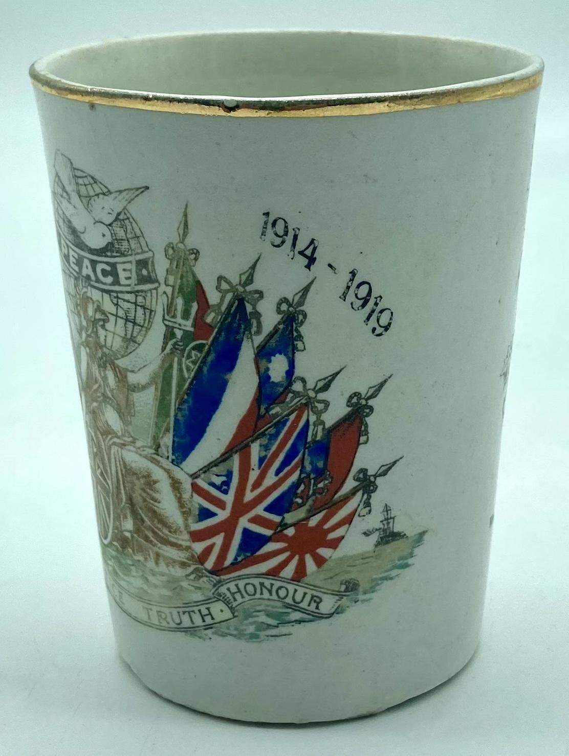 Peace Beaker celebrating the end of the Great War - right side