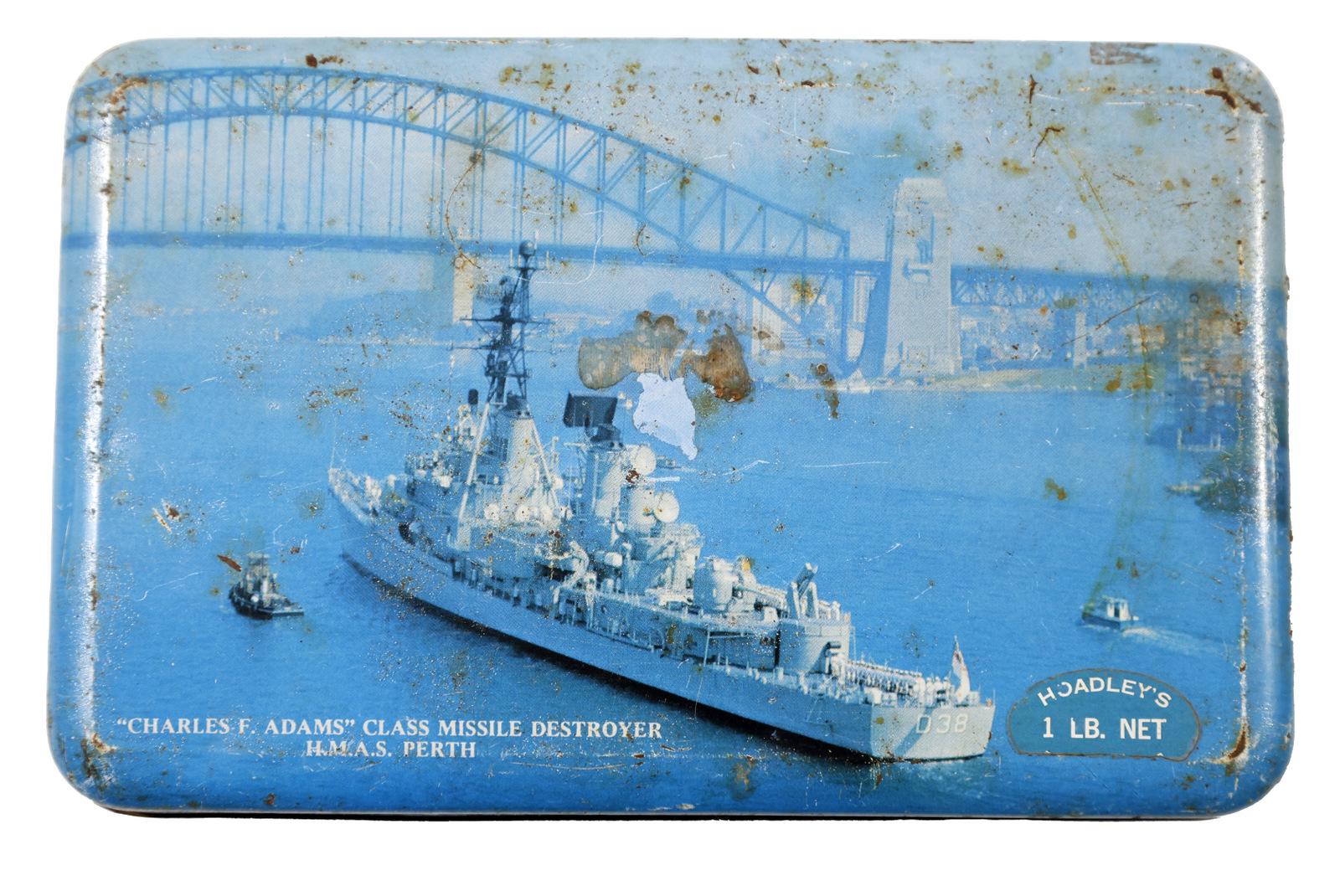 HMAS Perth (II) biscuit tin