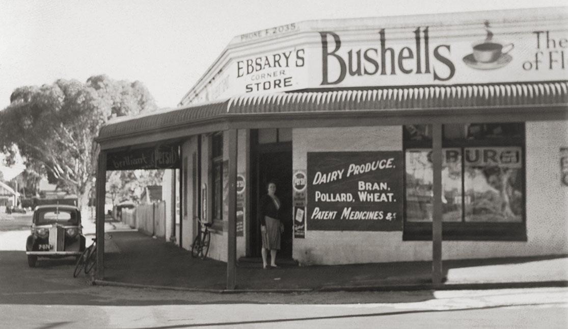 Ebsary's Corner Store Source: Claremont Museum 03.82a