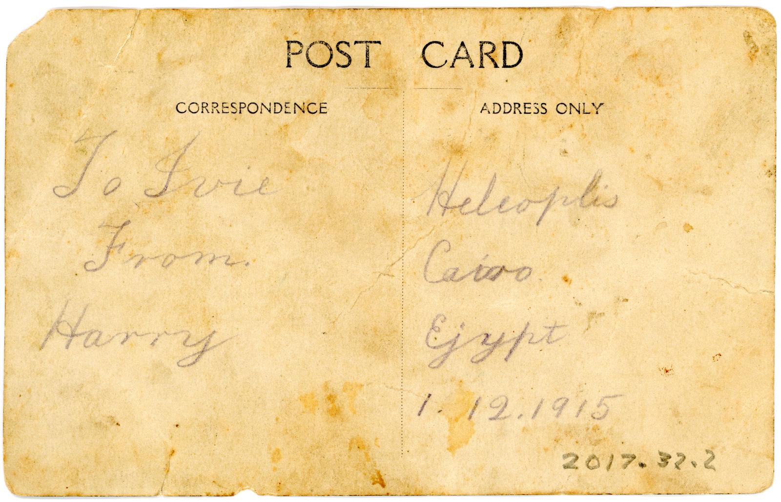 Postcard from Trooper Henry Riseborough