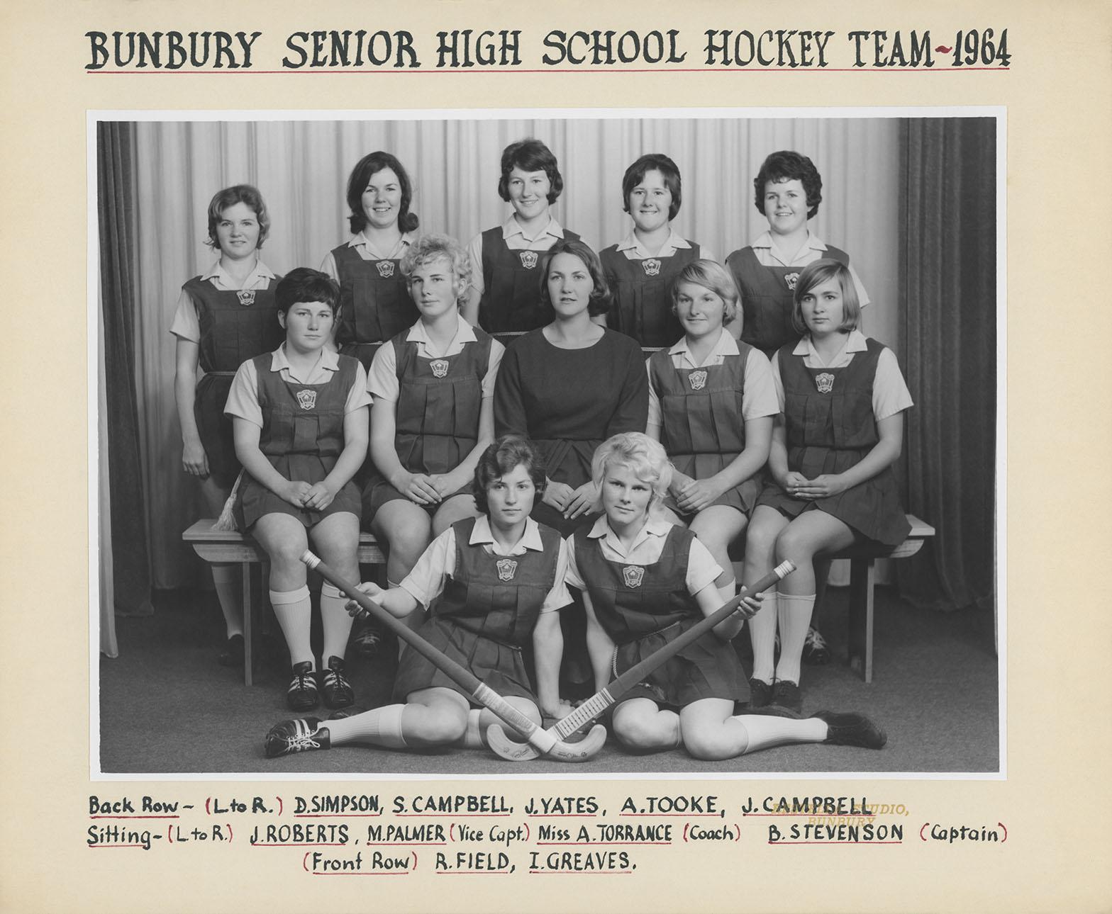 Girls A-1 Hockey Team 1964