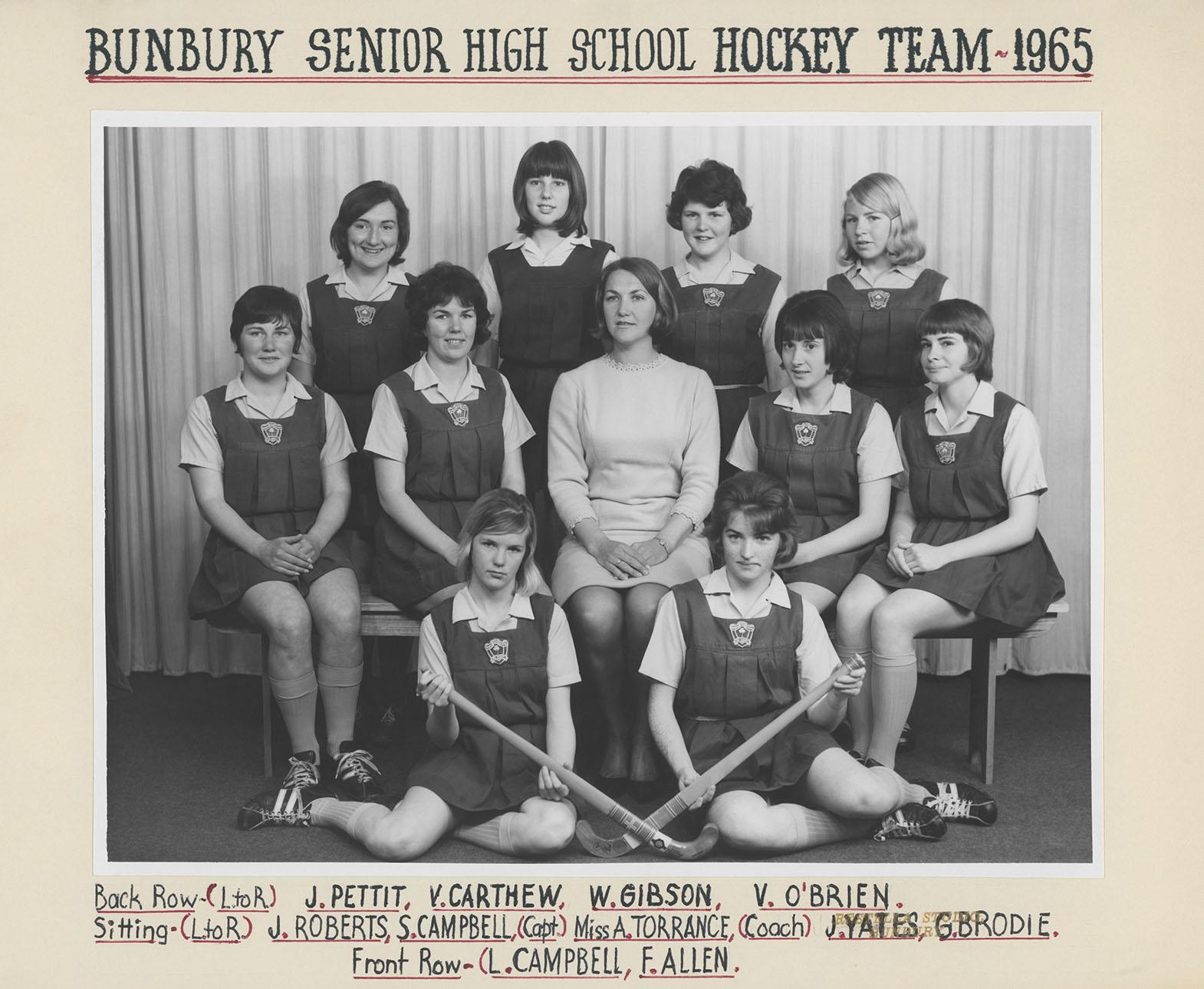 Girls A-1 Hockey Team 1965