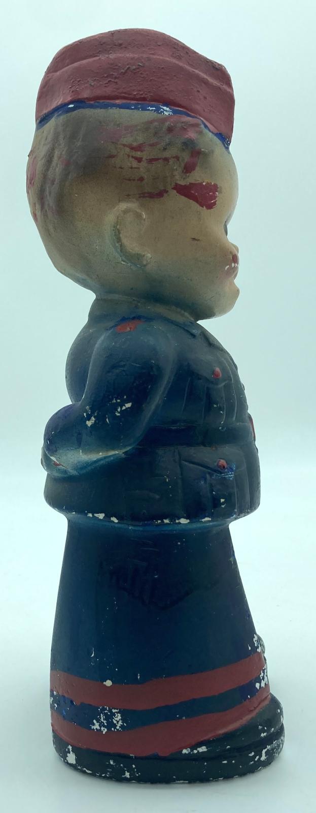 Painted chalkware figurine of R.A.A.F. airman Arthur Hammond - other side view