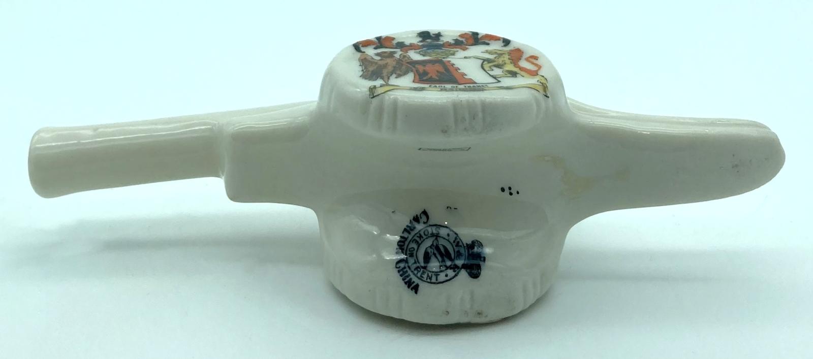 Carlton China crested ware field gun - from below