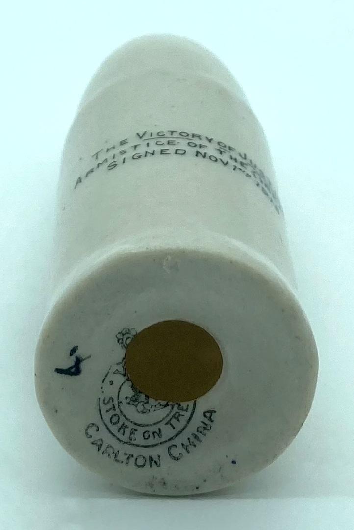 Carlton China crested ware - artillery shell - base view