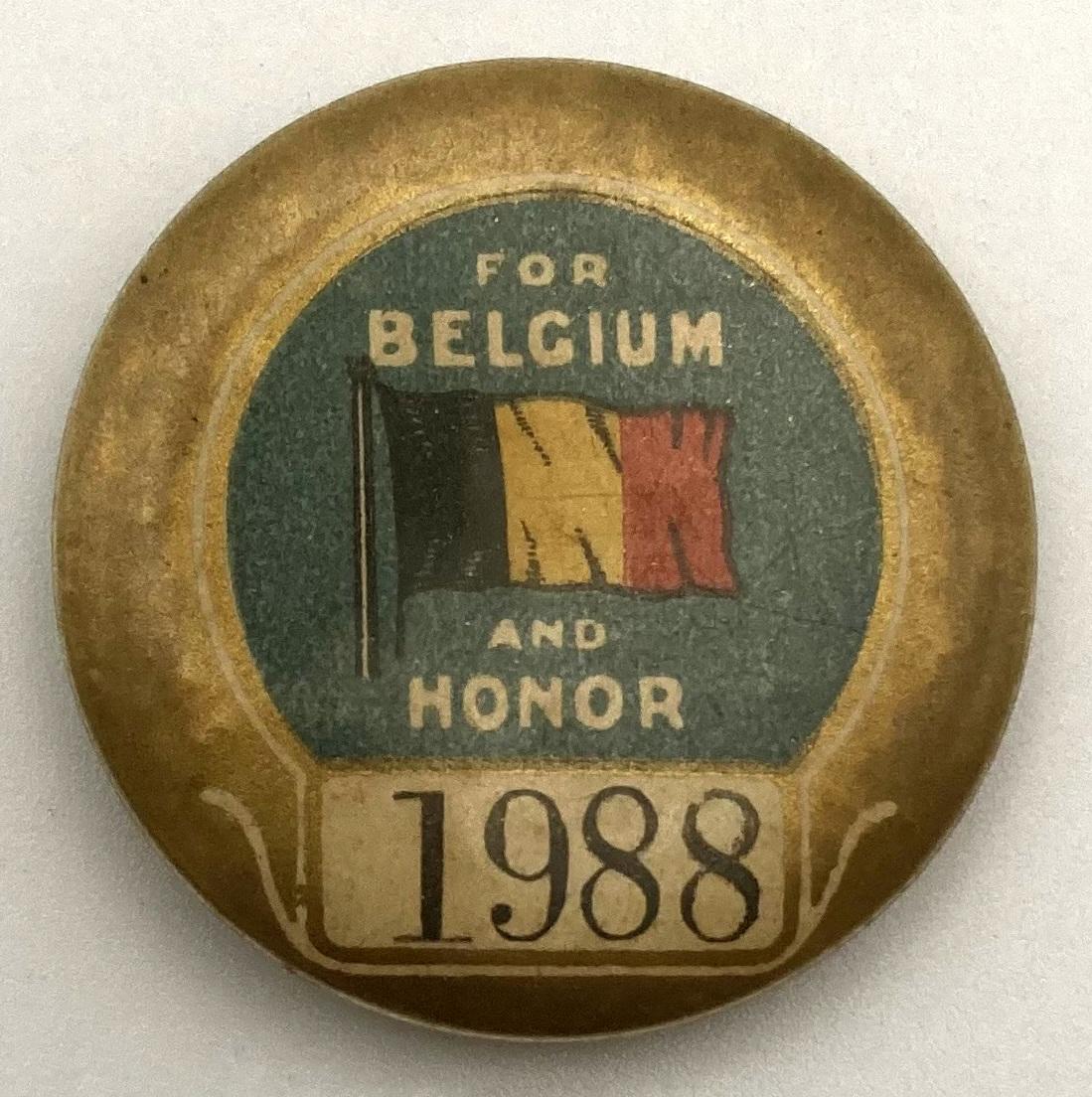 'Belgian Day' fundraising button 1915 - large size