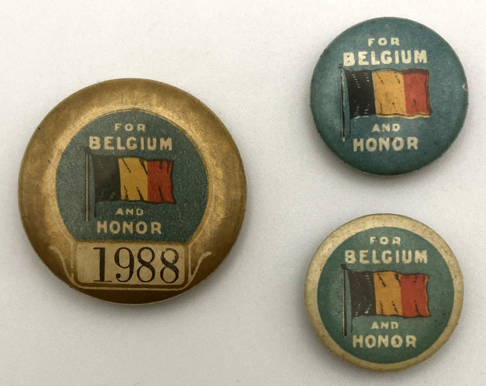  'Belgian Day' fundraising button 1915 - small and large sizes