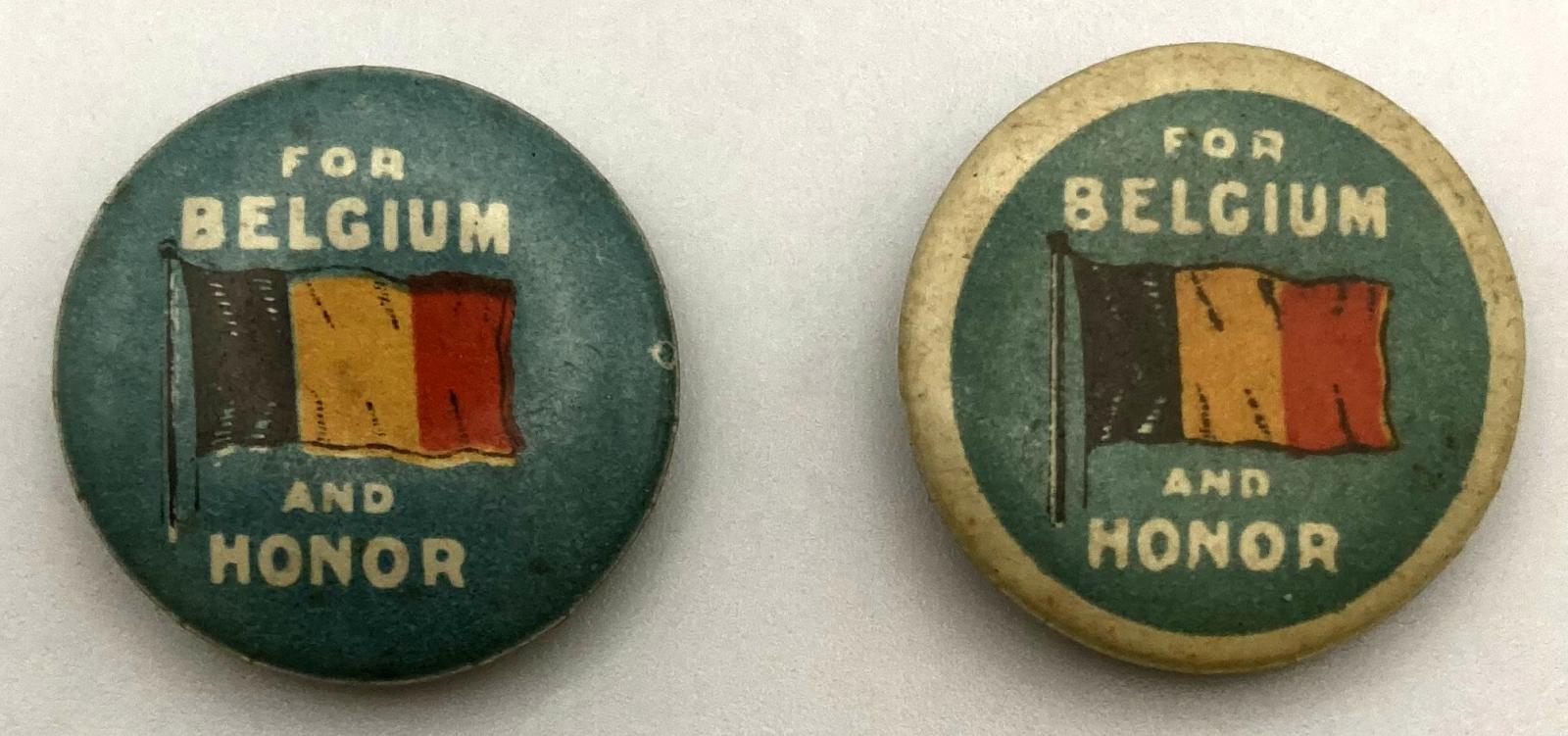 'Belgian Day' fundraising button 1915 - both small size