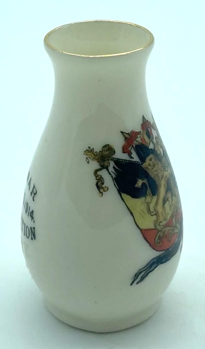 Arcadian China crested ware ornament - Belgium - other side view