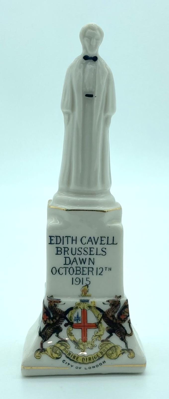 Arcadian China crested ware statue of Edith Cavell - front