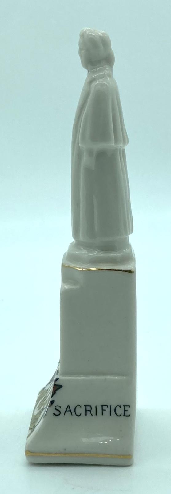 Arcadian China crested ware statue of Edith Cavell - other side