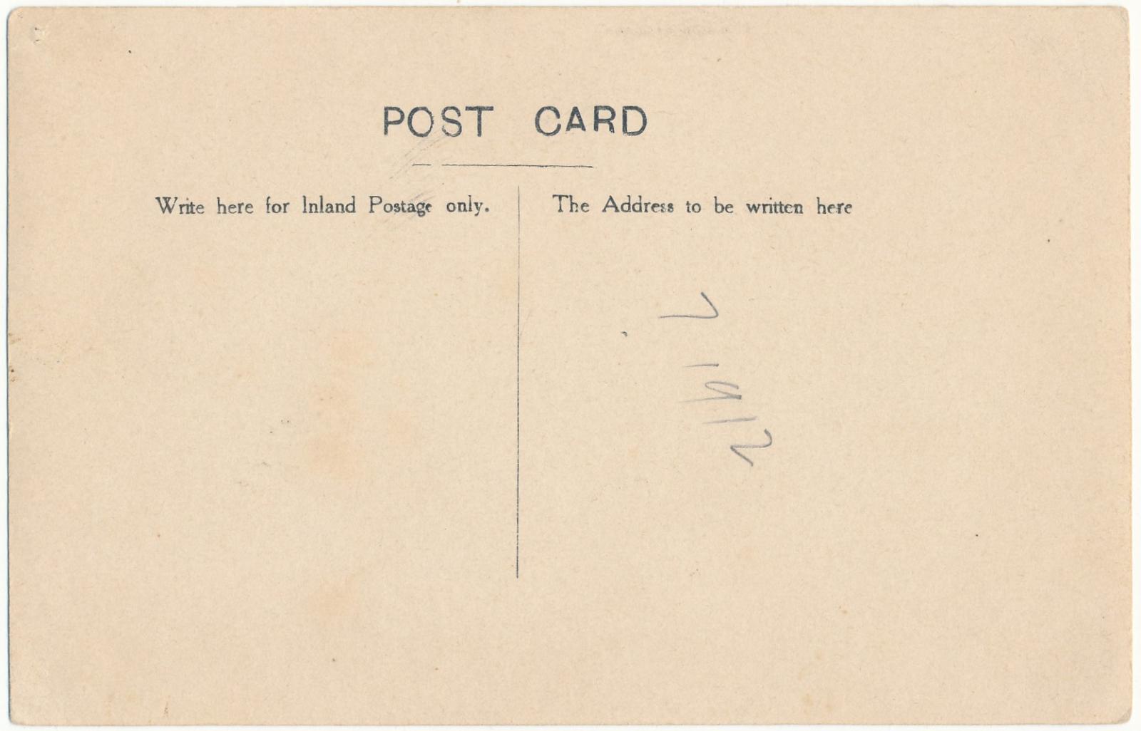 Back of postcard of Railway Accident