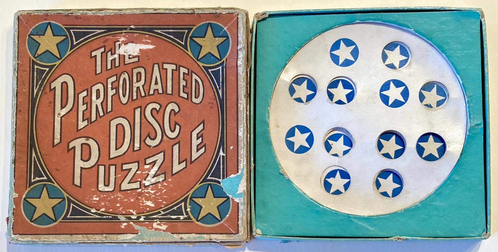 'The Perforated Disc Puzzle' - showing box cover and completed puzzle