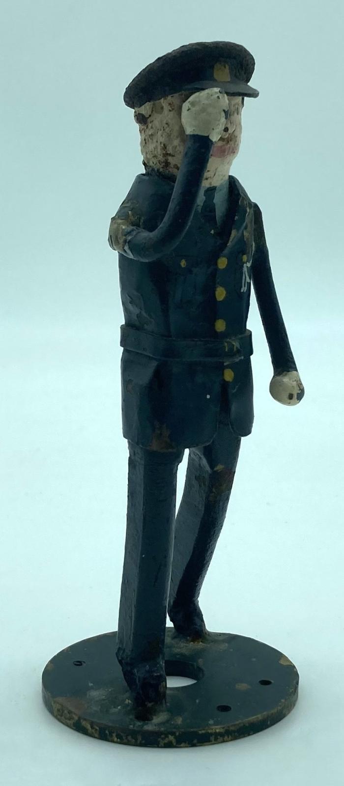 Metal airman figurine made at R.A.F. Biggin Hill - other oblique view