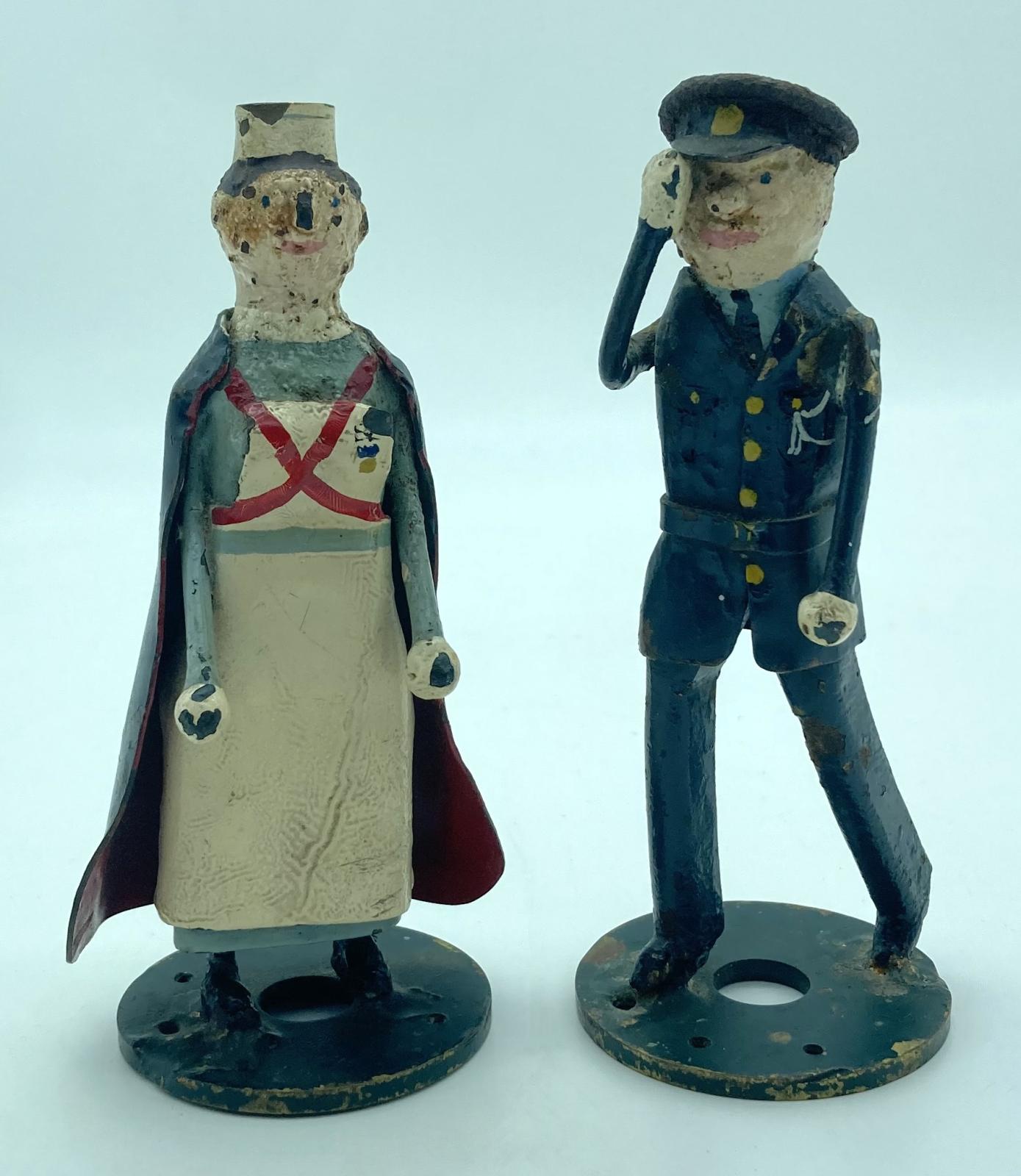 Metal nurse and airman figurines made at RAF Biggin Hill 