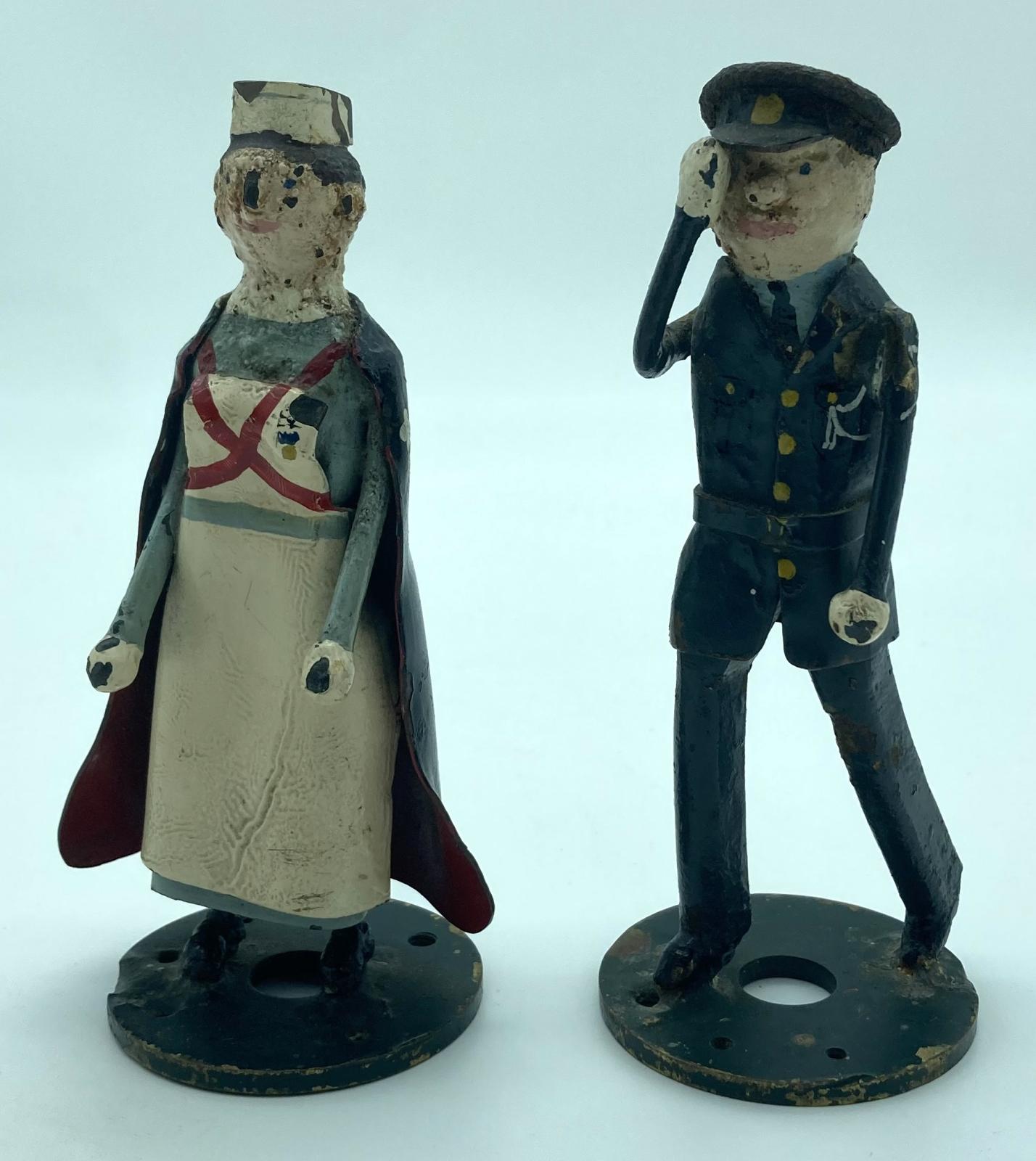 Metal nurse and airman figurines made at RAF Biggin Hill 