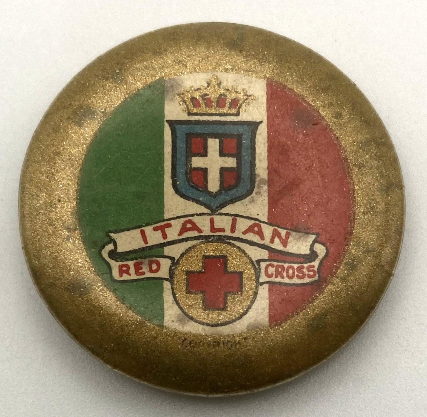 'Italian Red Cross Day' fundraising button 1917 - large size