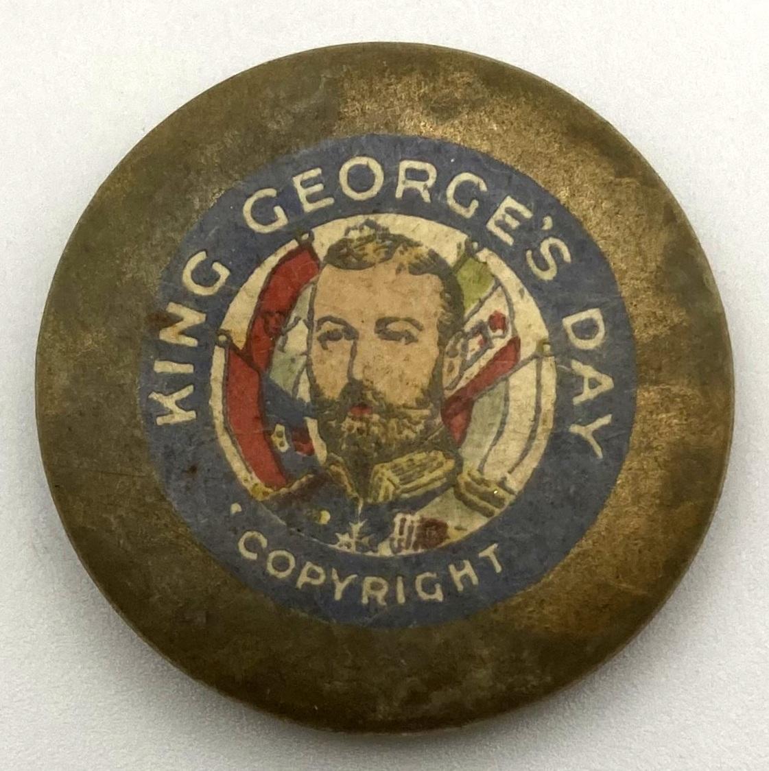 'King George's Day' fundraising button 1916 - large size