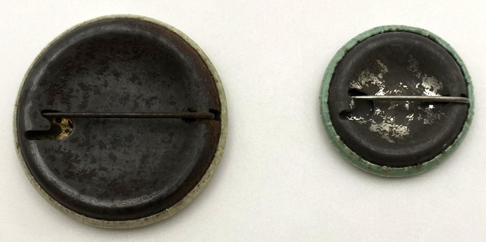 Reverse of 'Salvation Army Day' fundraising button 1919 - both sizes