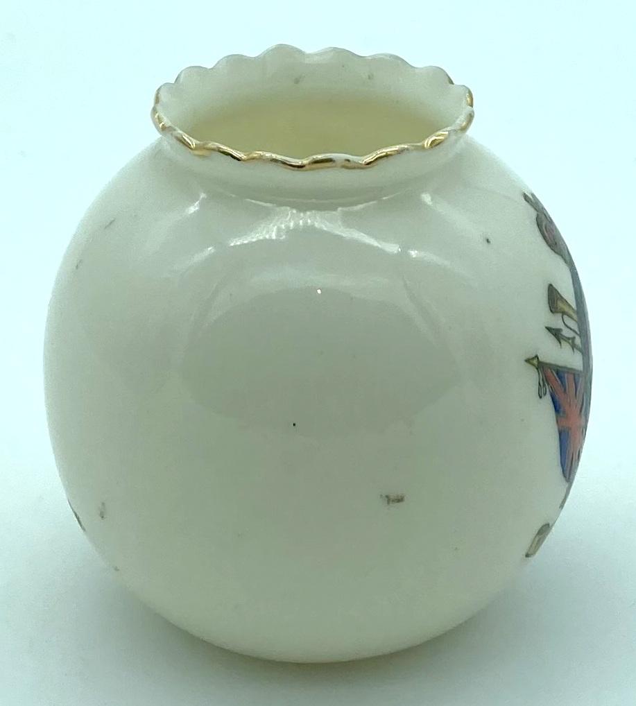 Clifton China crested ware ornament - Royal Military College, Camberley - other side view