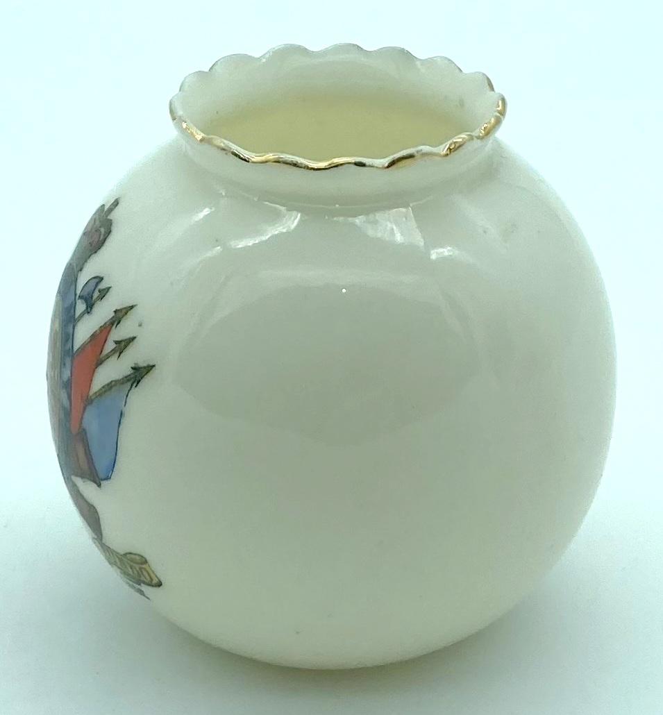 Clifton China crested ware ornament - Royal Military College, Camberley - side view