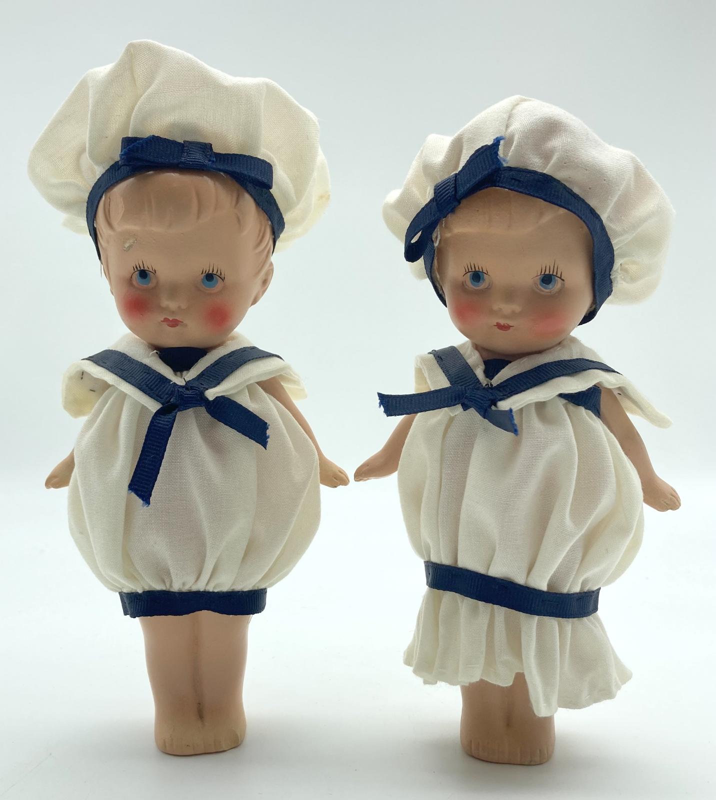 Bisque sailor boy and girl from front