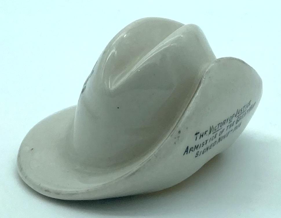 Carlton China crested ware - Australian slouch hat - back view