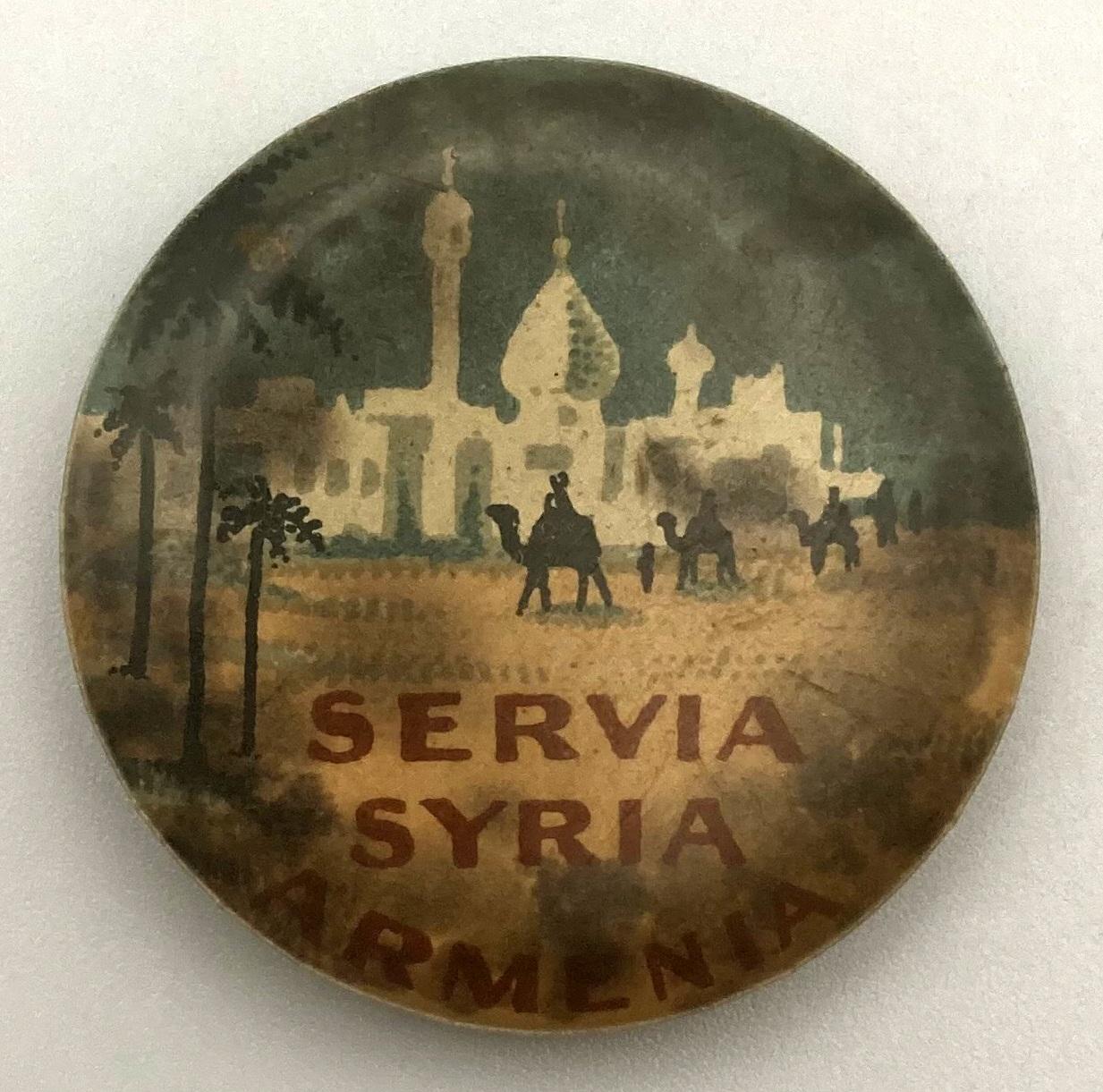 'Suffering Nations Day' fundraising button 1917 - large size