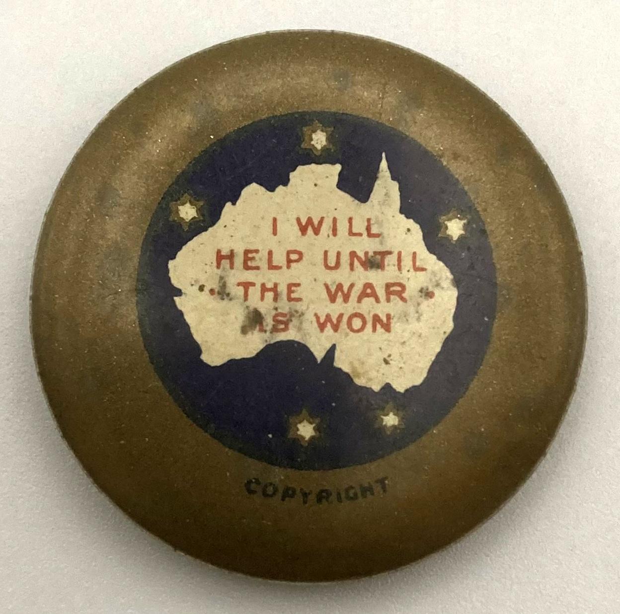 'Win-the-War Day' fundraising button 1917 - large size