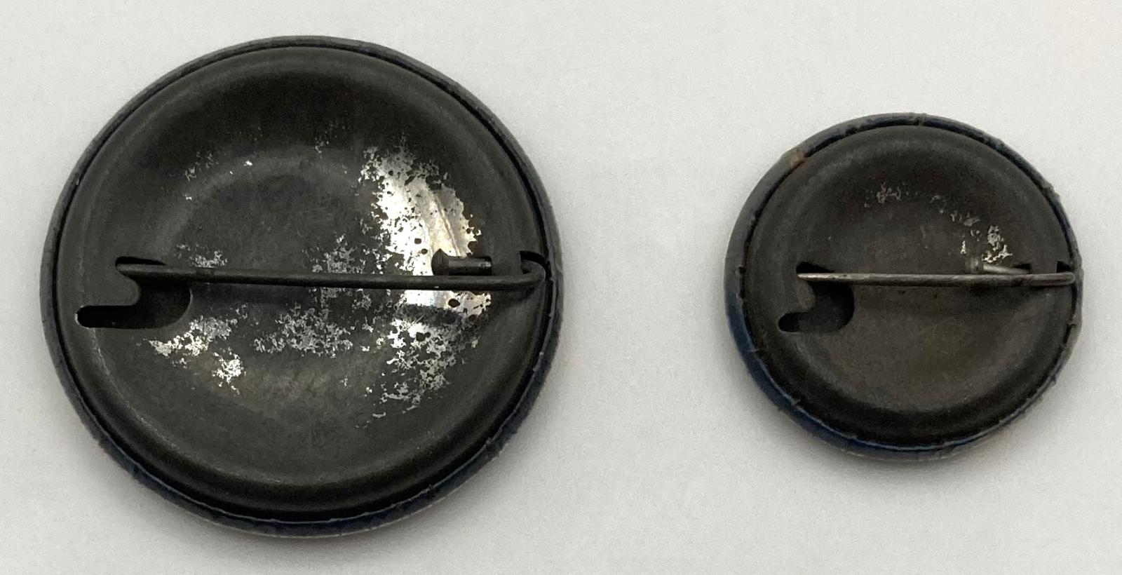 Reverse of 'Women's Day' fundraising button 1919 - both sizes