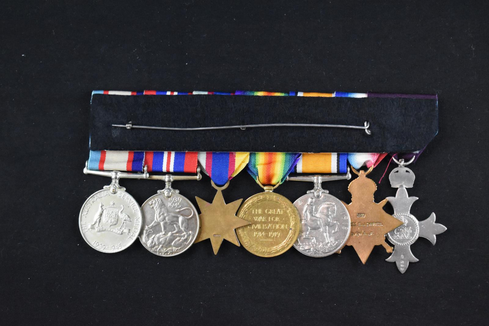 First World War Medal Group belonging to Ernest James DAVIES reverse