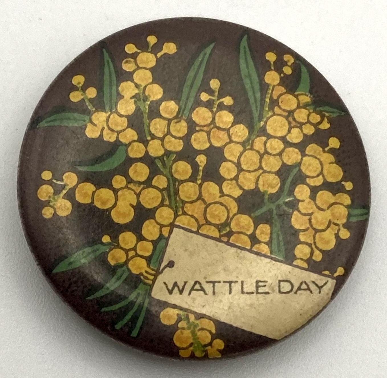 'Wattle Day' fundraising button c1921 - large size