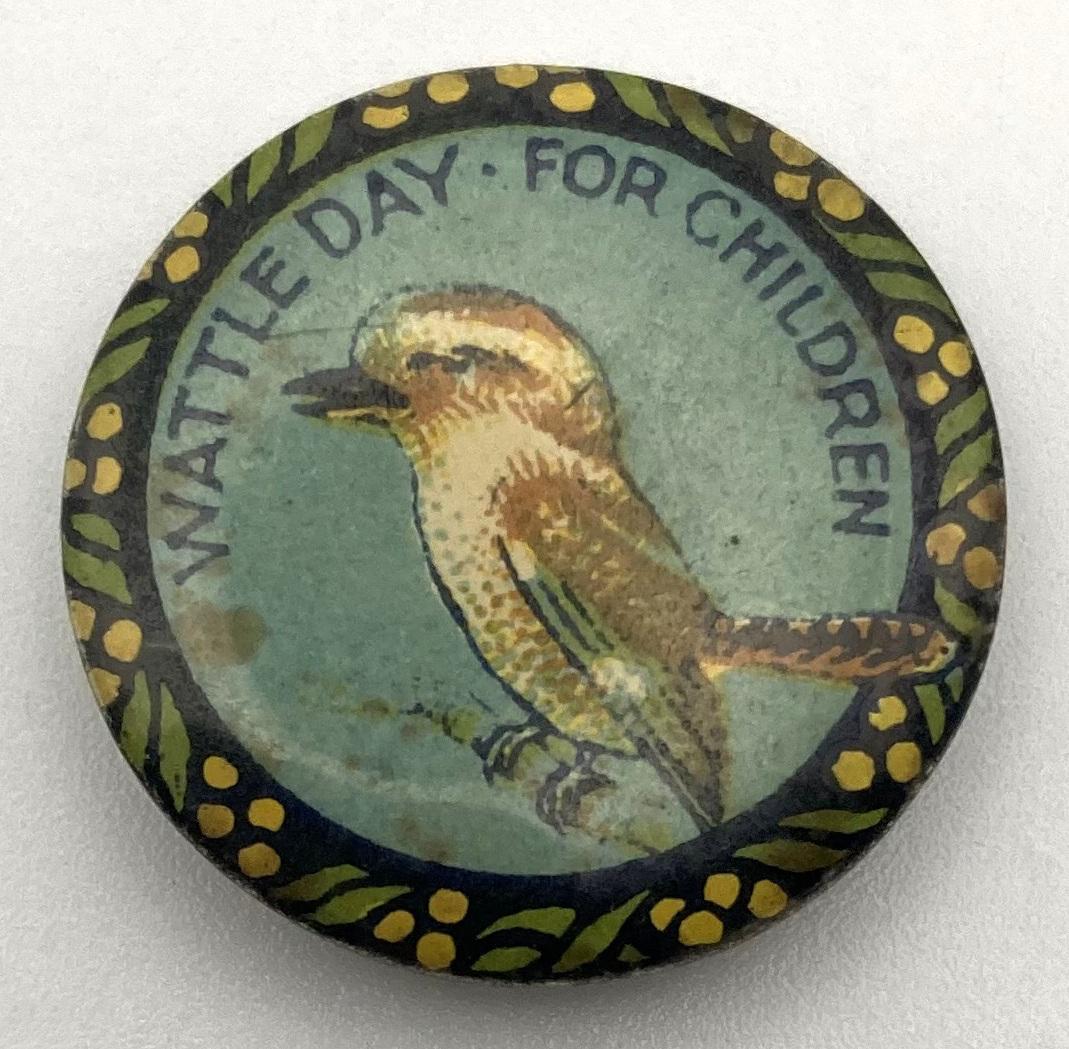 'Wattle Day for Children' fundraising button c.1930 - small size