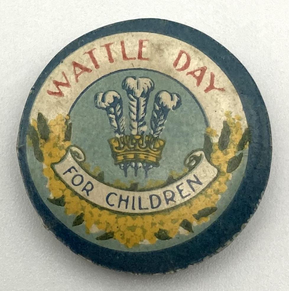 'Wattle Day for Children' fundraising button 1920 - small size