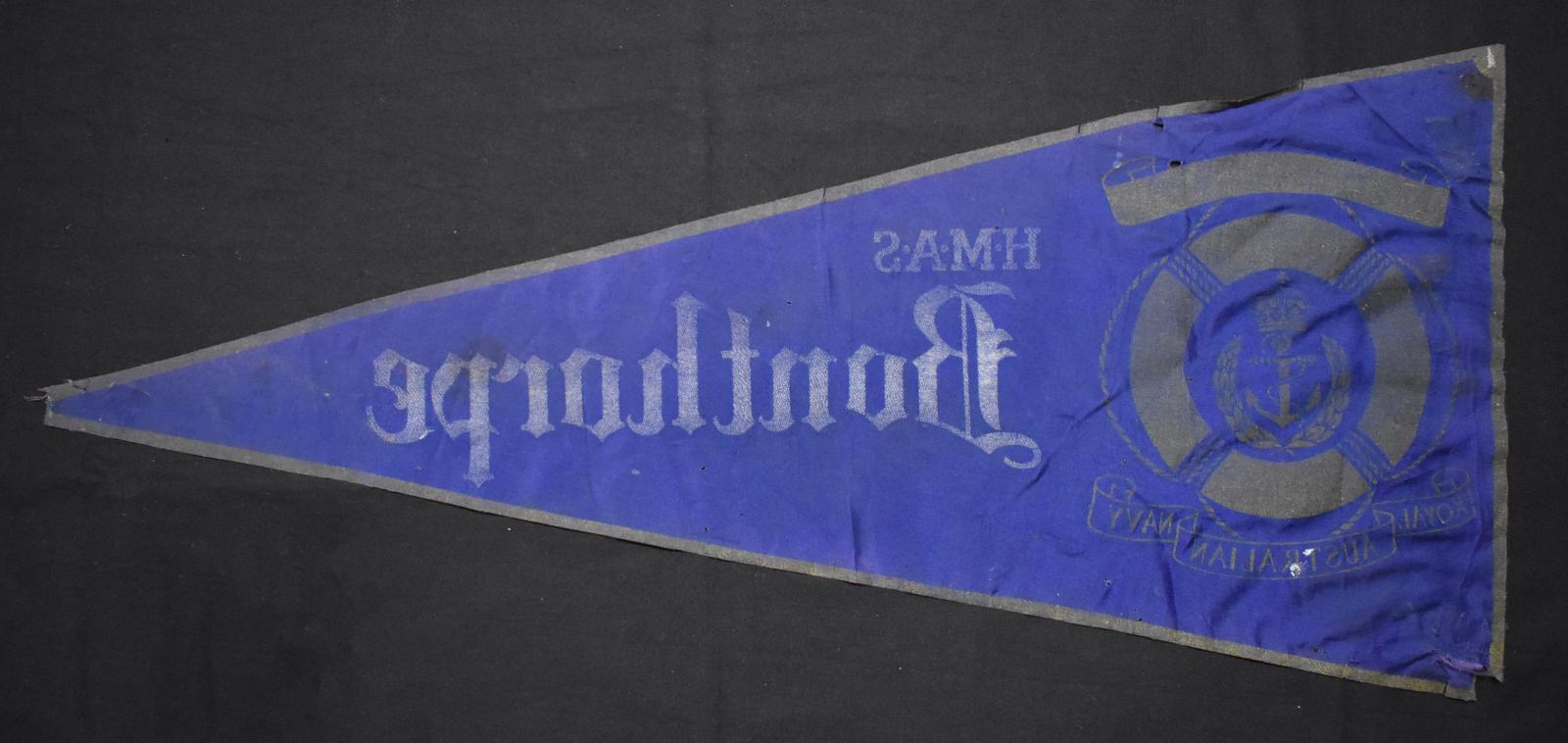 Back of HMAs Bonthorpe pennant