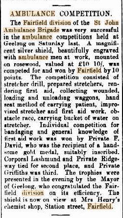 Article from the 'Heidelberg News and Greensborough and Diamond Creek Chronicle' of 27th March 1915