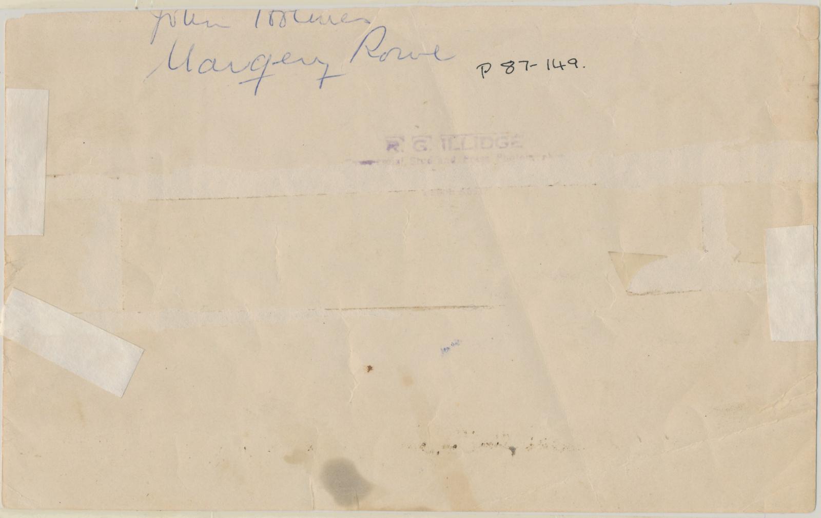 Back of photograph of Katanning Opera Company