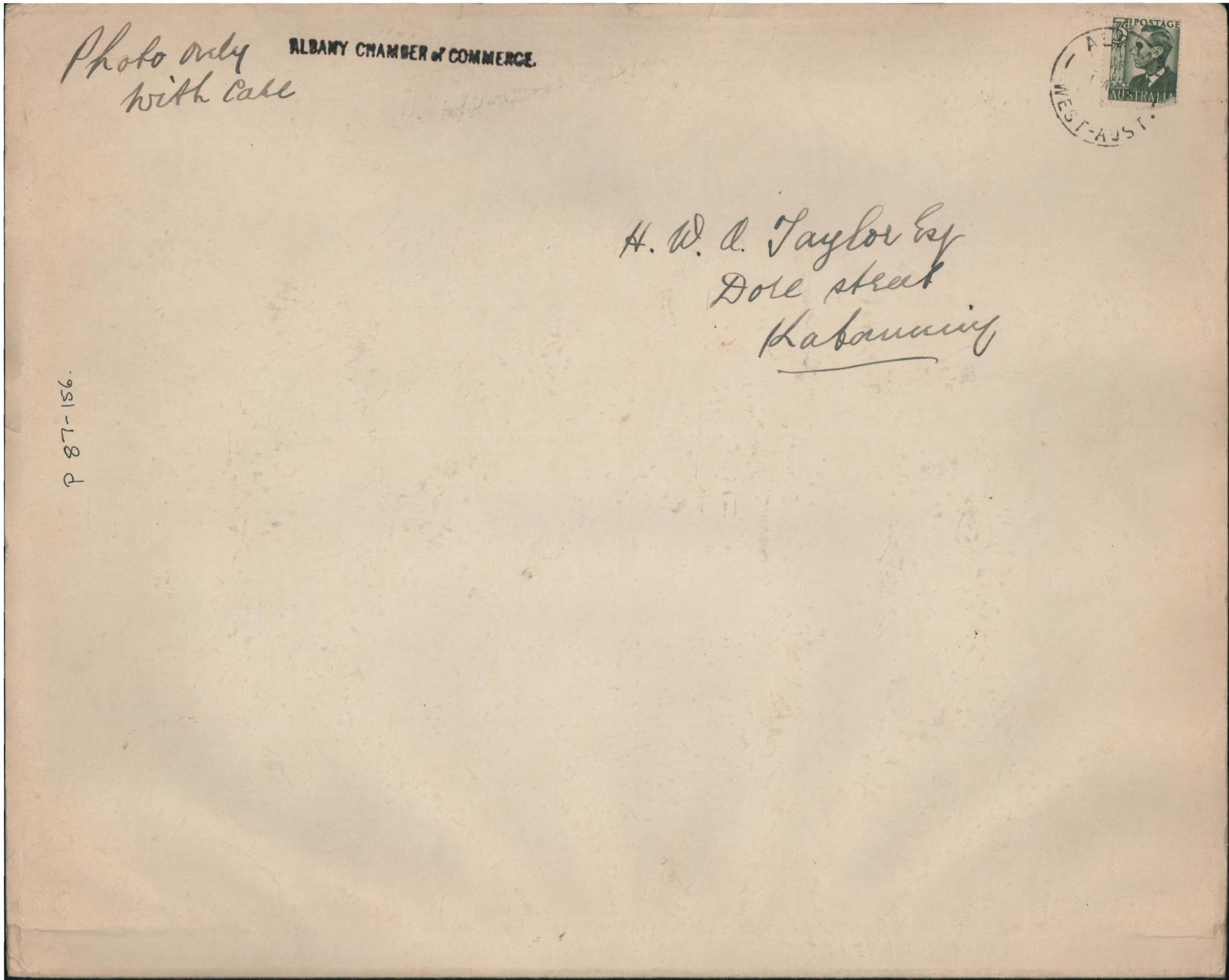 Cover for photograph of Federated Chambers of Commerce