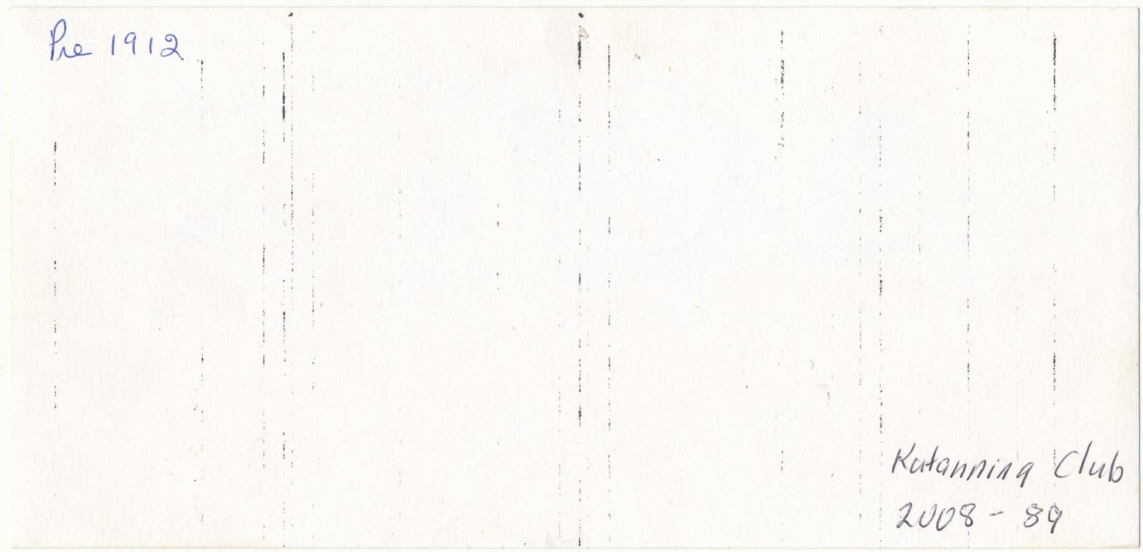 Back of photograph of Katanning Club, Amherst Street Katanning